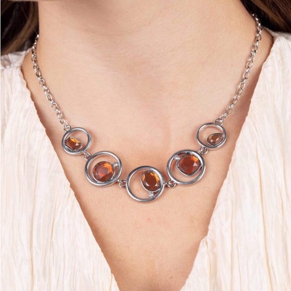 Big Night Out - Brown Necklace & Date Night Drama - Brown Bracelet Set - Picture 4 of 6